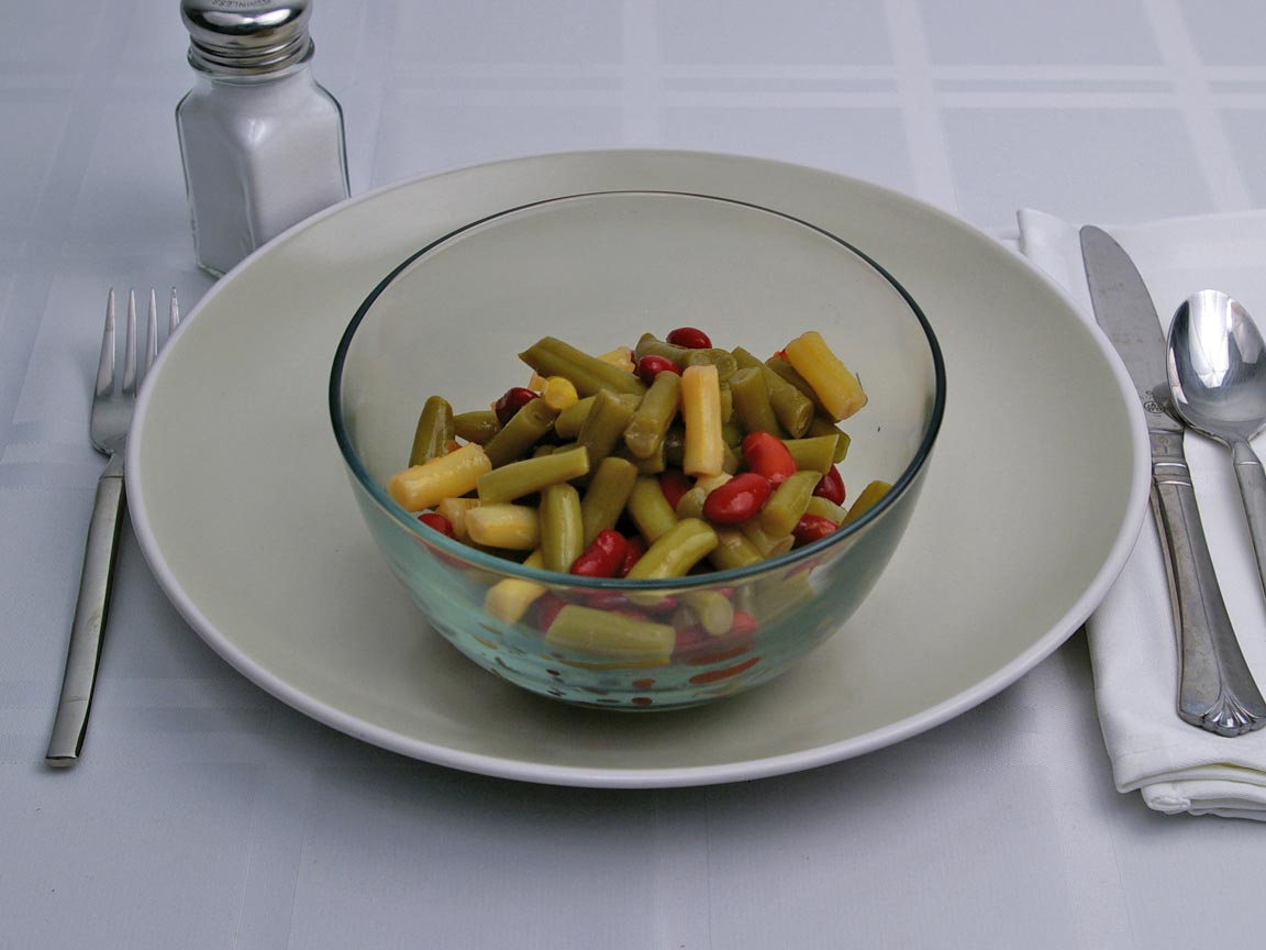 Calories in 1.5 cup(s) of Three Bean Salad
