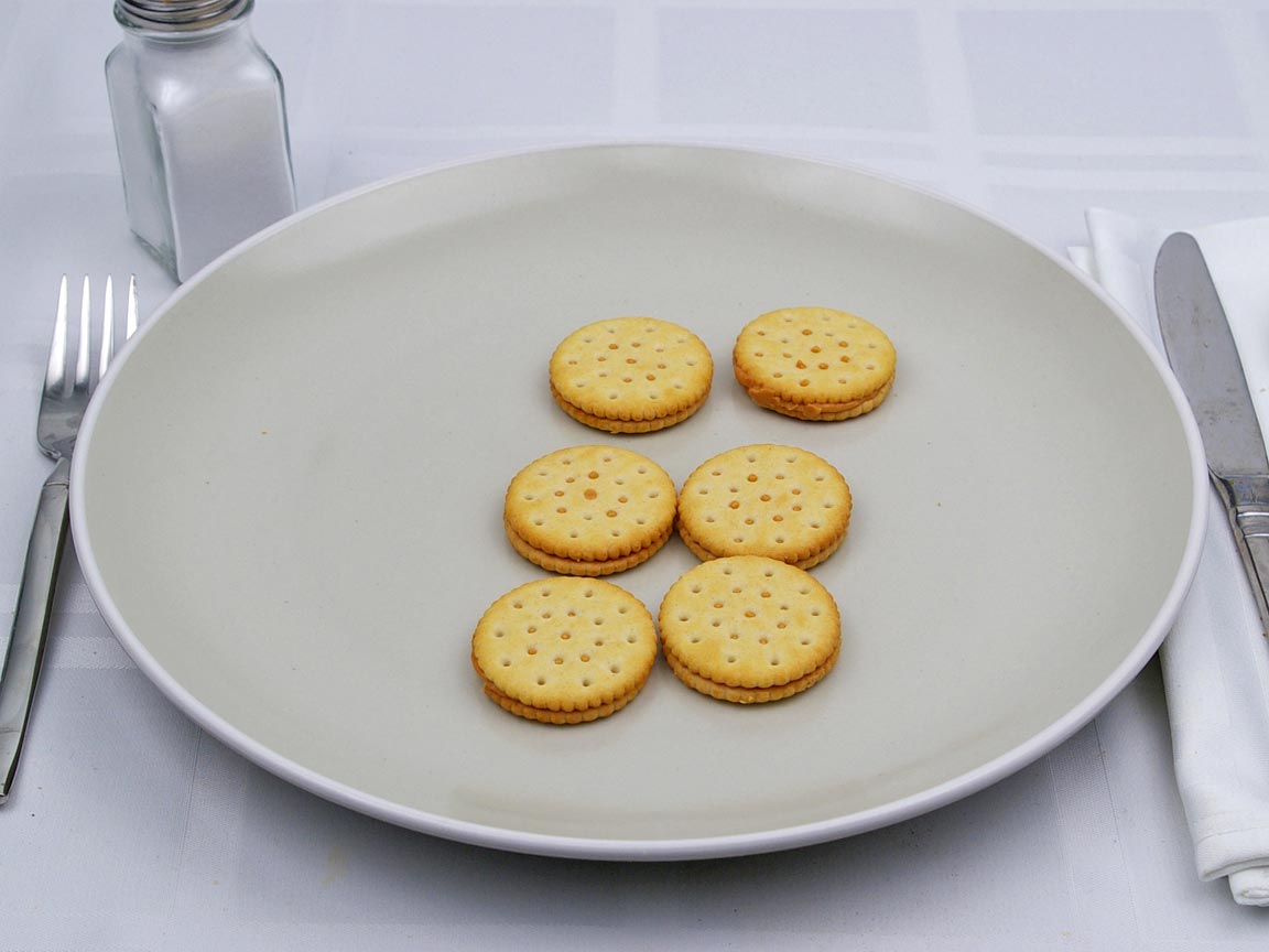 Calories in 6 cracker(s) of Toasty Crackers with Peanut Butter