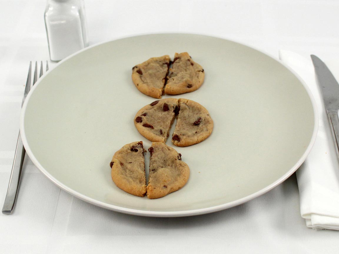 Calories in 3 cookie(s) of Chocolate Chip Cookie Dough Prepared 