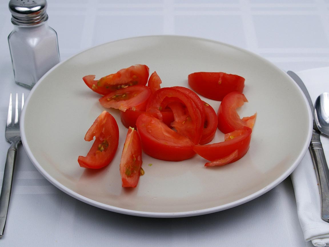 Calories in 212 grams of Tomatoes - Wedges