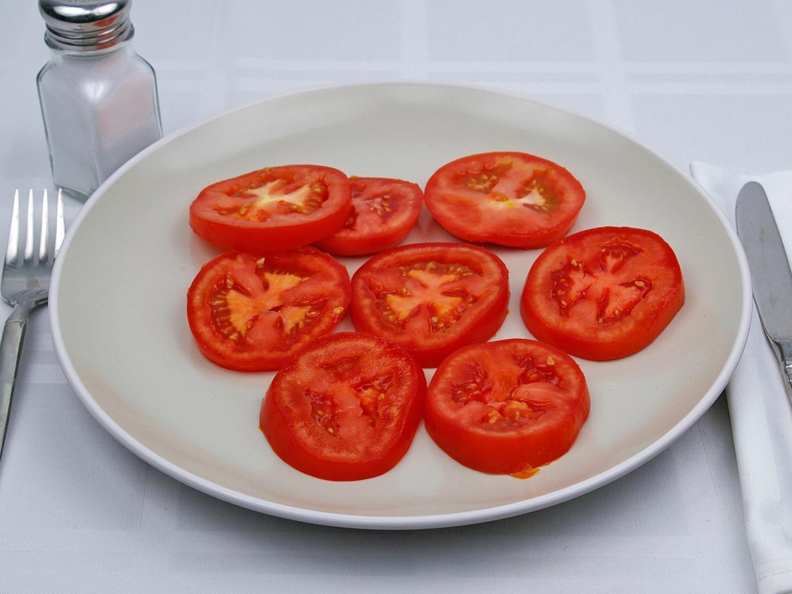Calories in 226 grams of Tomatoes - Sliced 