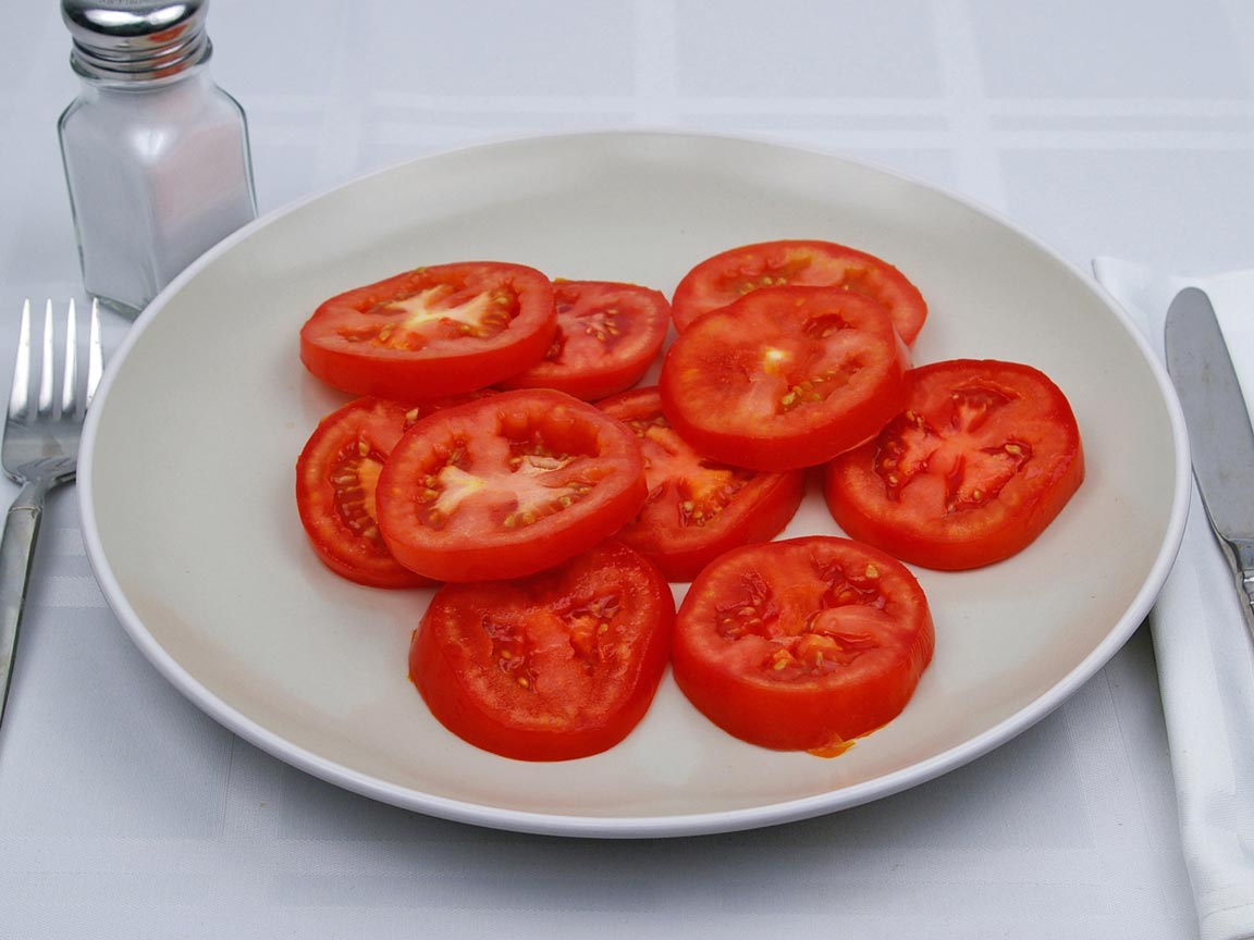 Calories in 283 grams of Tomatoes - Sliced 