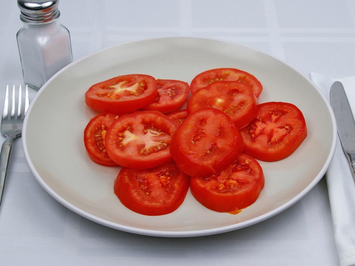Calories in 311 grams of Tomatoes - Sliced 