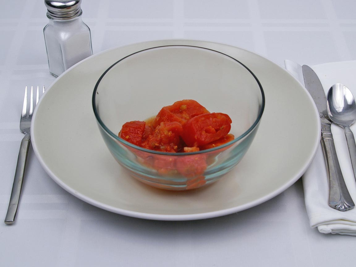 Calories in 0.75 cup(s) of Tomatoes - Stewed - Canned
