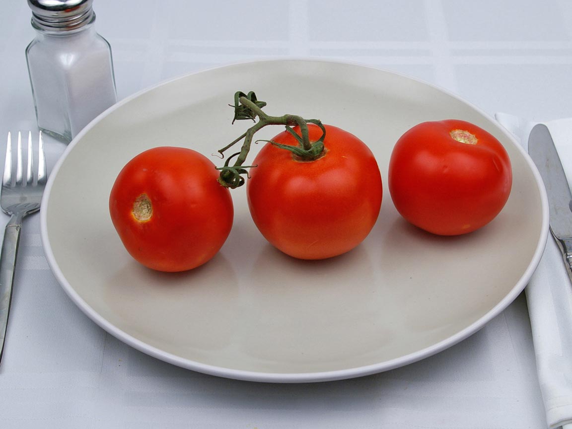Calories in 3 fruit(s) of Tomatoes - Whole