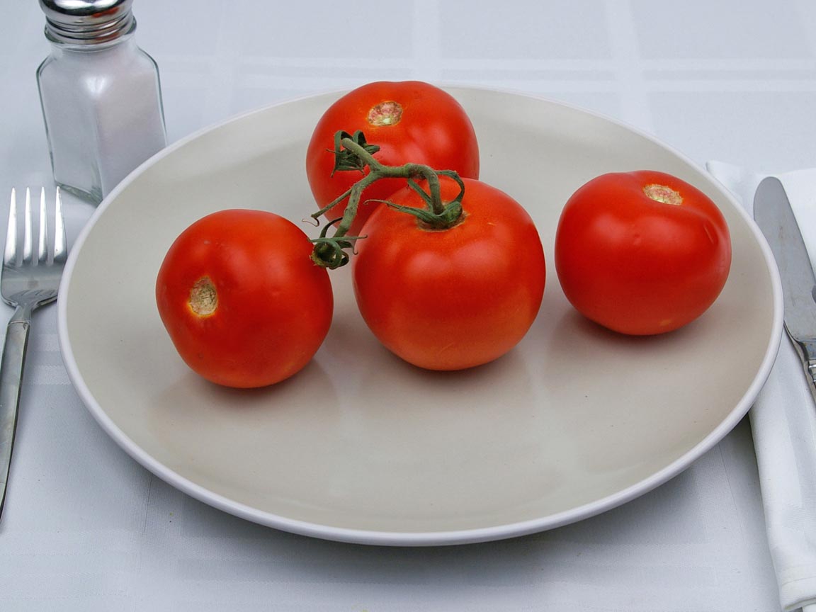 Calories in 4 fruit(s) of Tomatoes - Whole