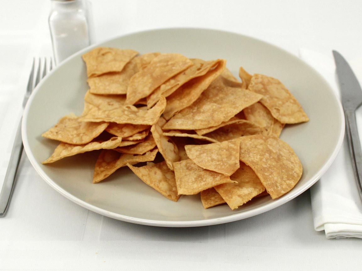 Calories in 85 grams of Thick Tortilla Chips