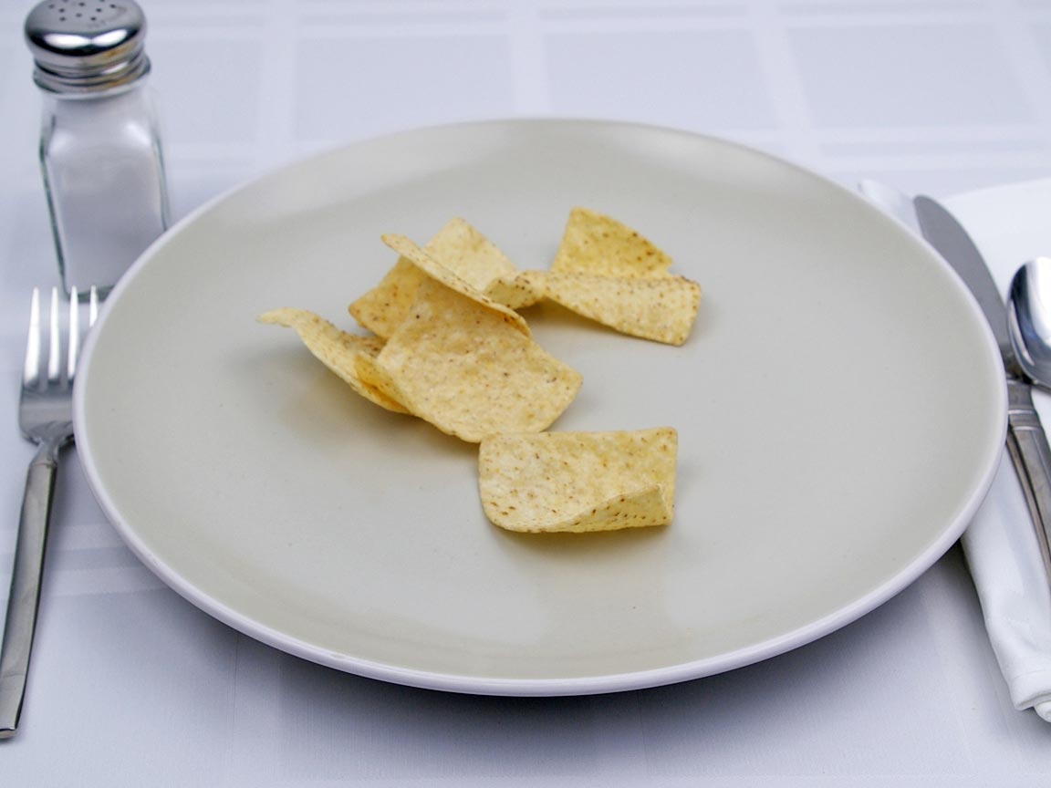 Calories in 14 grams of White Corn Tortilla Chips