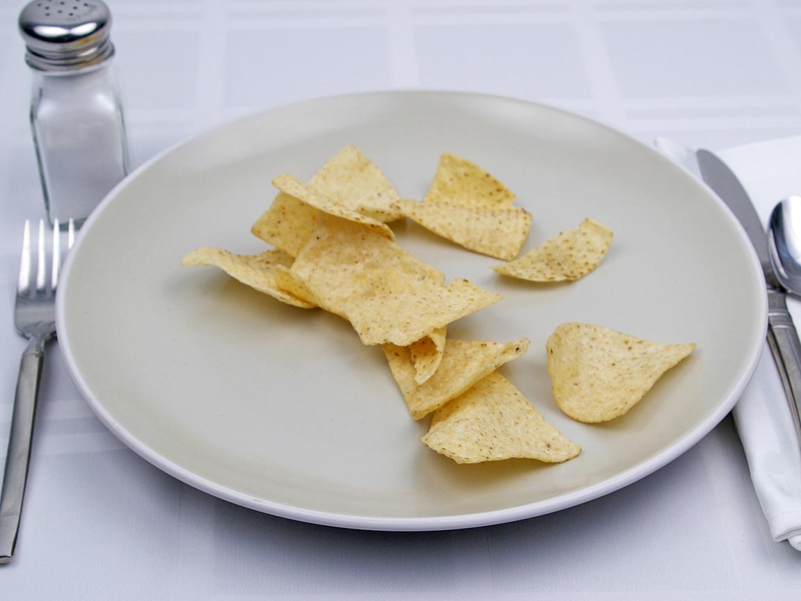 Calories in 21 grams of White Corn Tortilla Chips