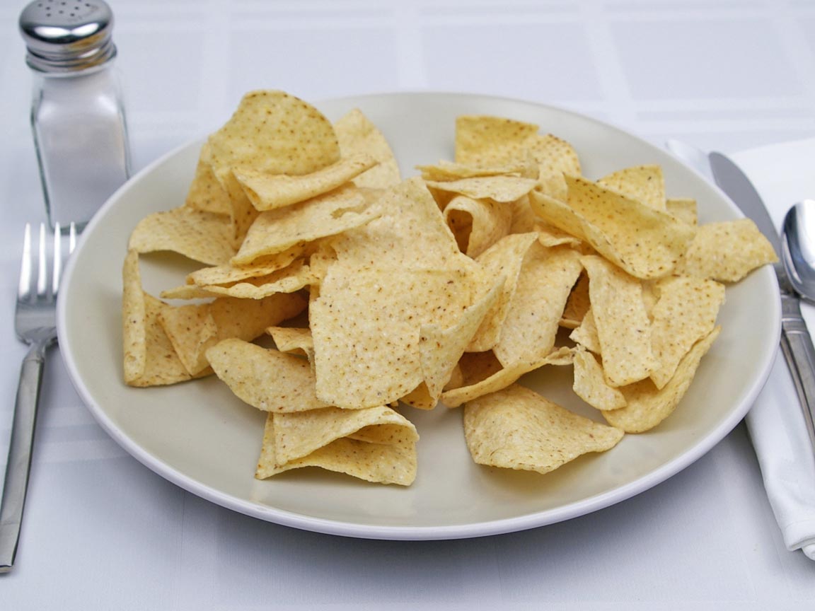 Calories in 99 grams of White Corn Tortilla Chips
