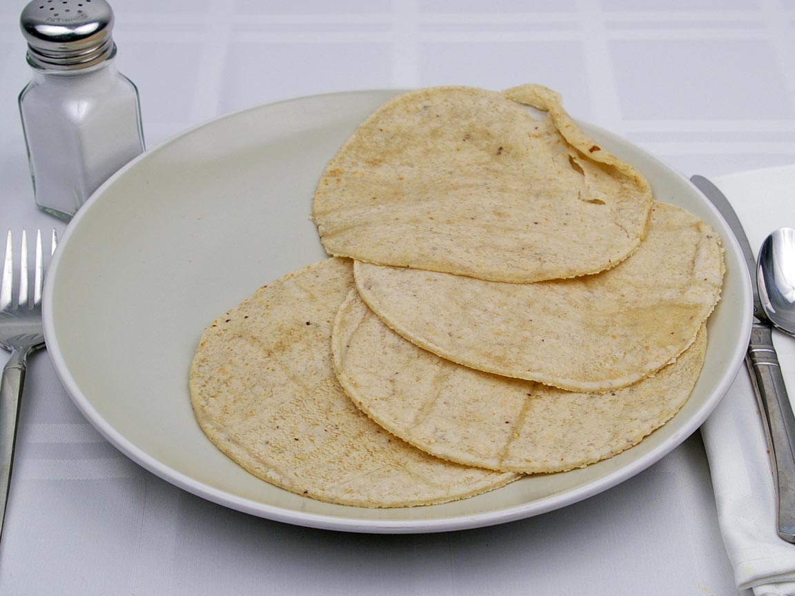 Calories in 4 tortilla(s) of White Corn Tortilla