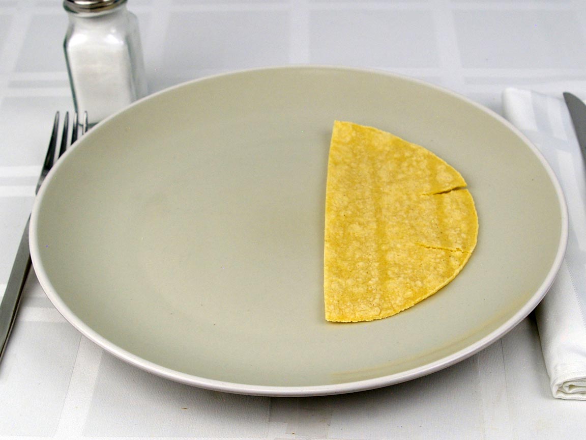 Calories in 0.5 tortilla(s) of Yellow Corn Tortilla