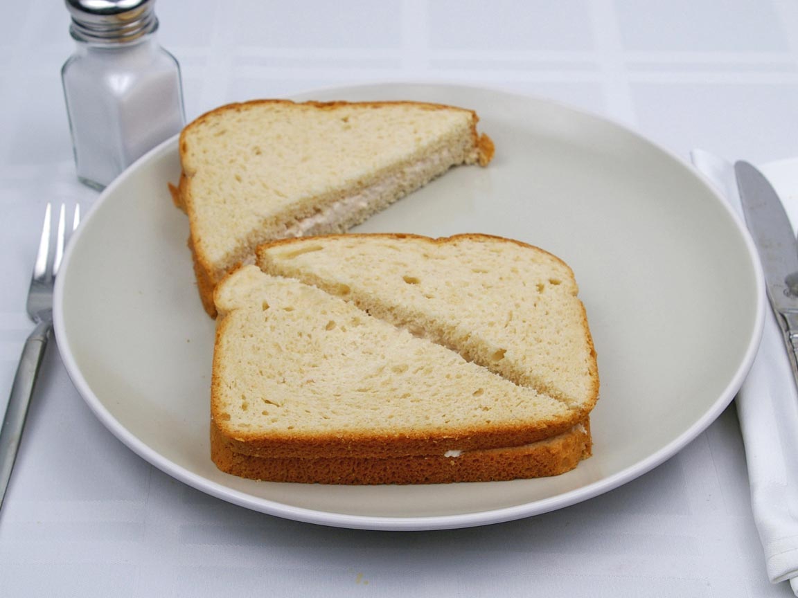 Calories in 1.5 sandwich(es) of Tuna Salad Sandwich
