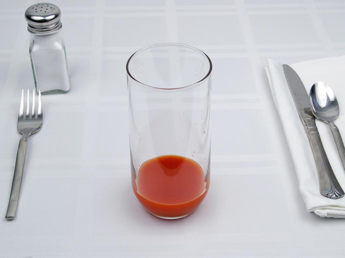 Calories in 0.25 cup(s) of Tomato Juice