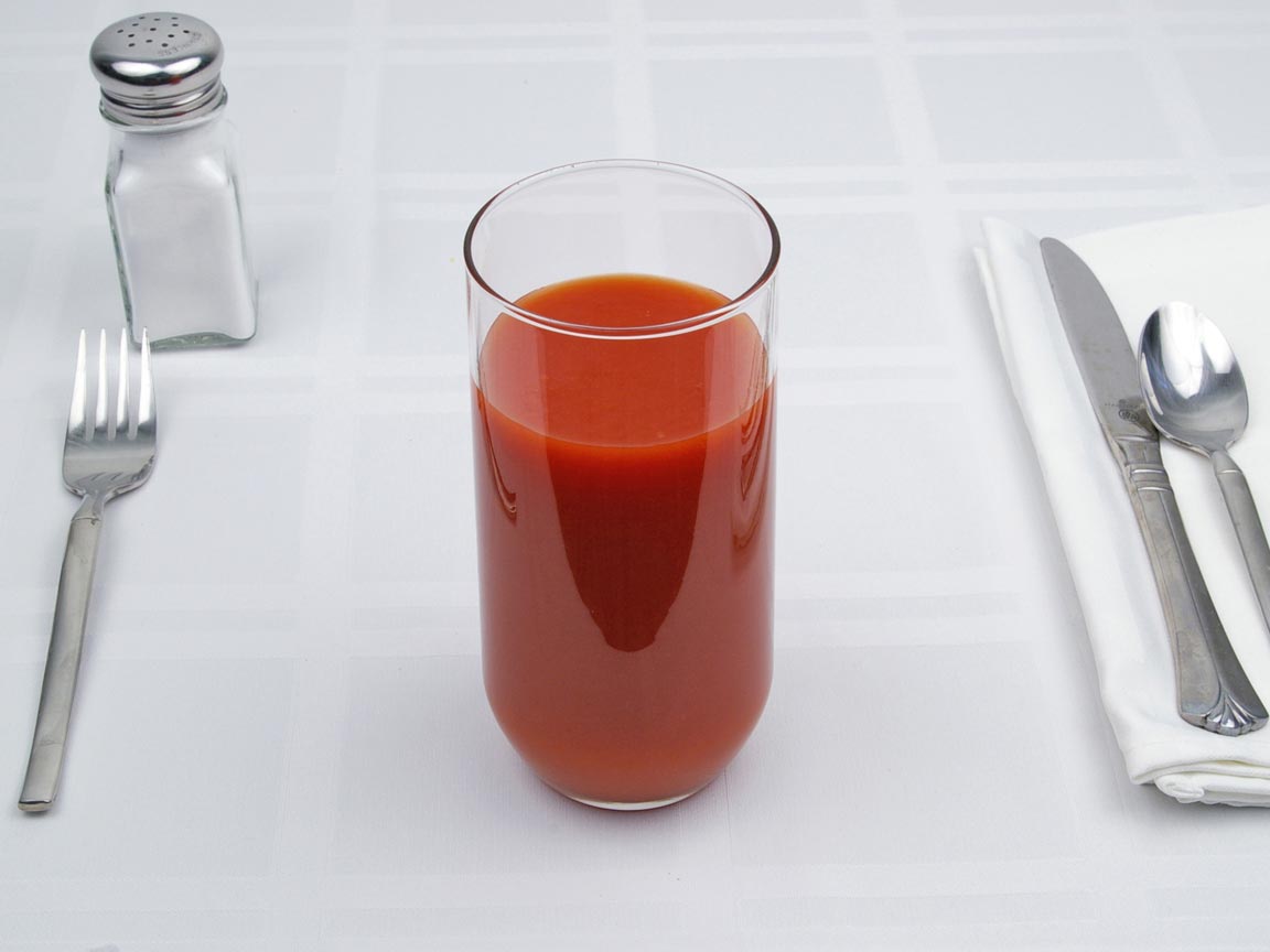 Calories in 1.5 cup(s) of Tomato Juice