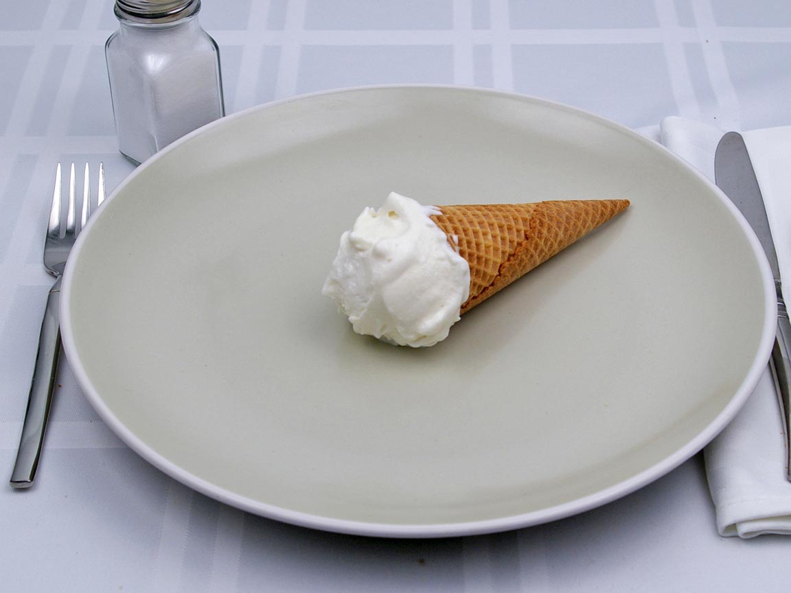 Calories in 47 grams of Ice Cream Cone - Vanilla