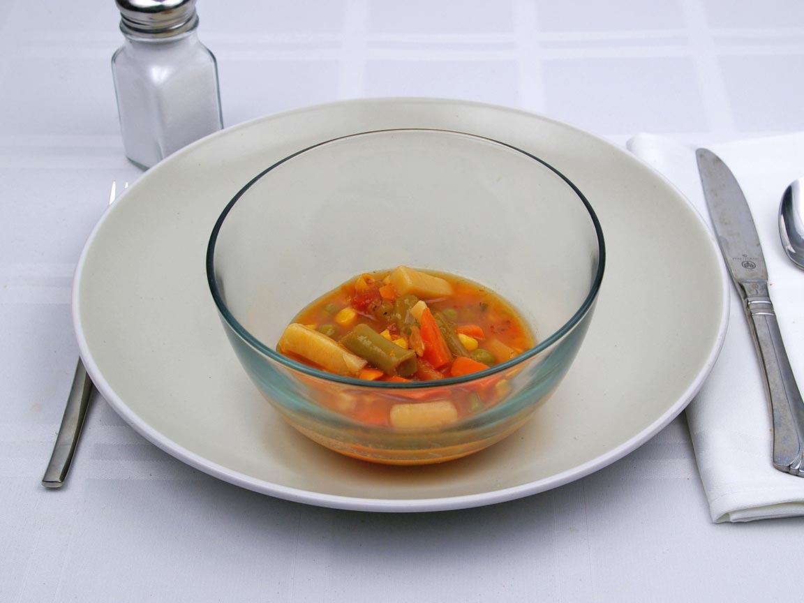 Calories in 0.25 can(s) of Campbell's Chunky Vegetable Soup - Healthy Request