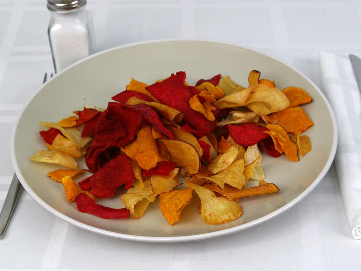 Calories in 85 grams of Terra Vegetable Chips Original