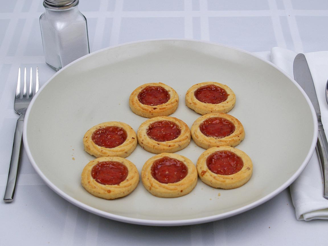 Calories in 8 cookie(s) of Thumbprint Cookie - Strawberry