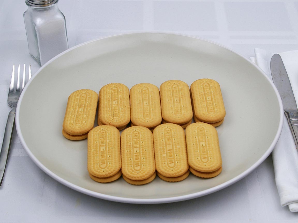 Calories in 9 cookie(s) of Vienna Fingers Cookie