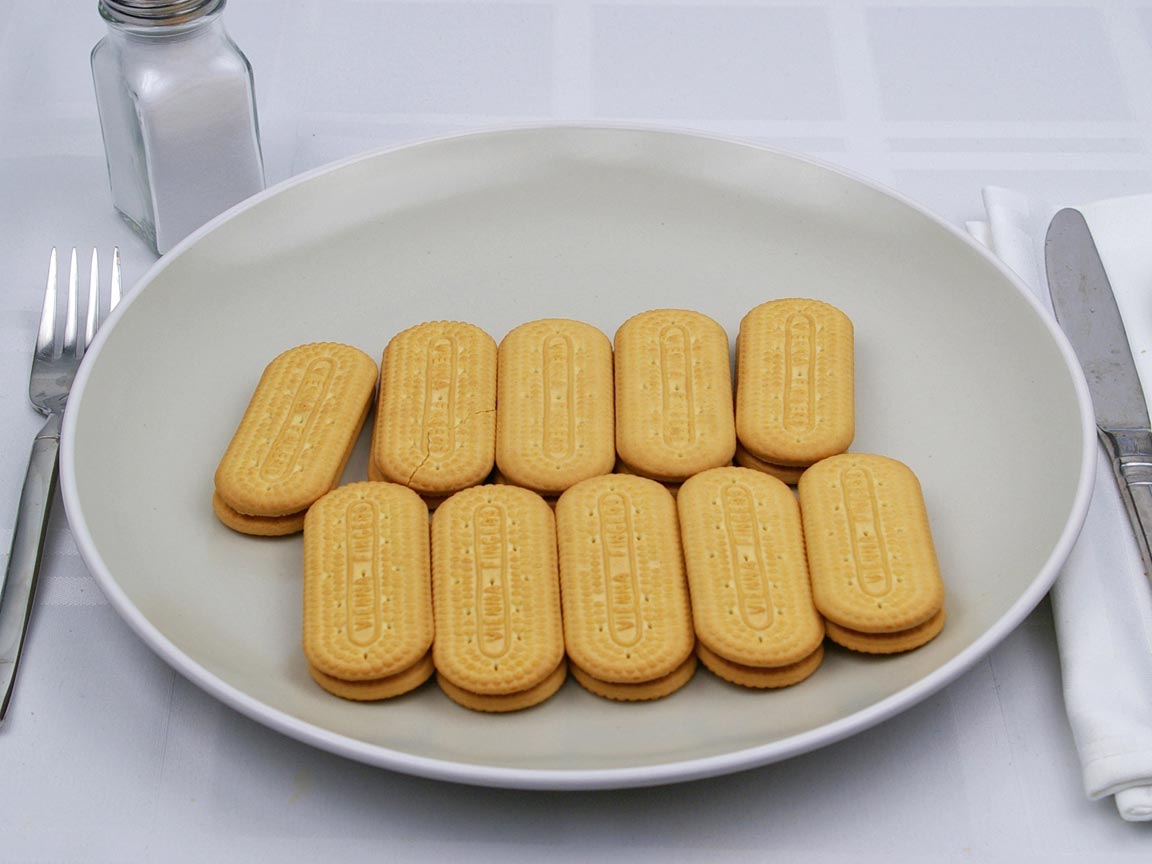 Calories in 10 cookie(s) of Vienna Fingers Cookie
