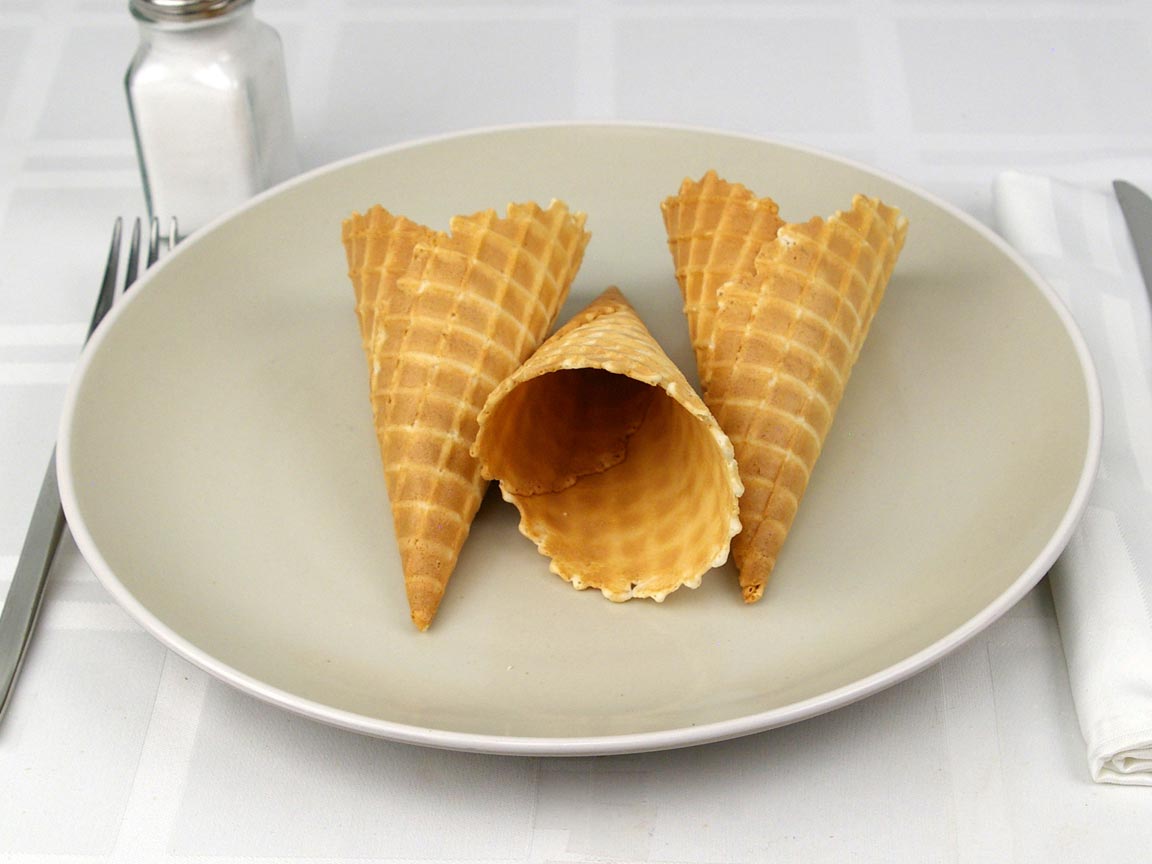 Calories in 3 cone(s) of Waffle Cone
