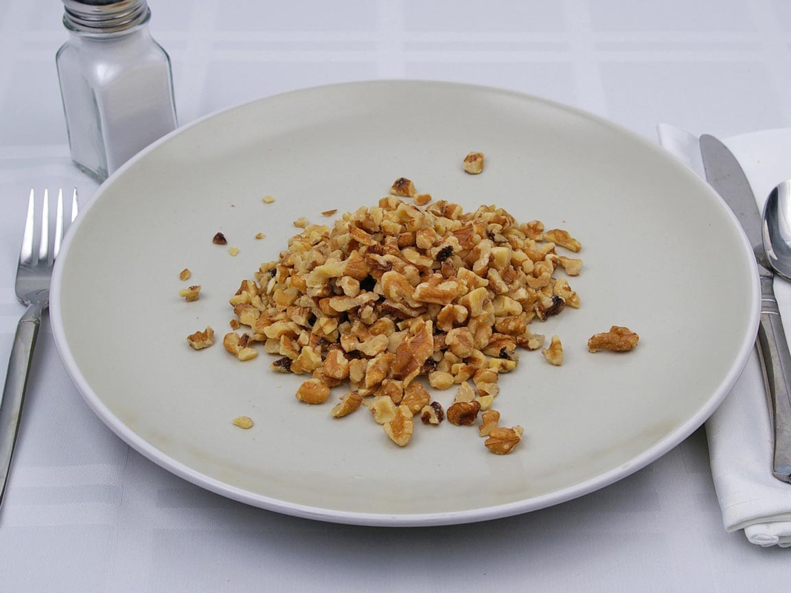 Calories in 0.88 cup(s) of Walnuts - Chopped