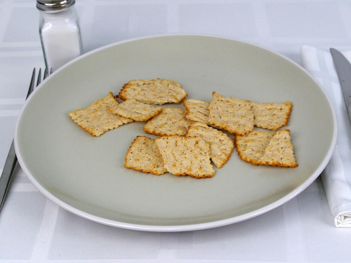 Calories in 21 grams of Wheat Thins Toasted Chips