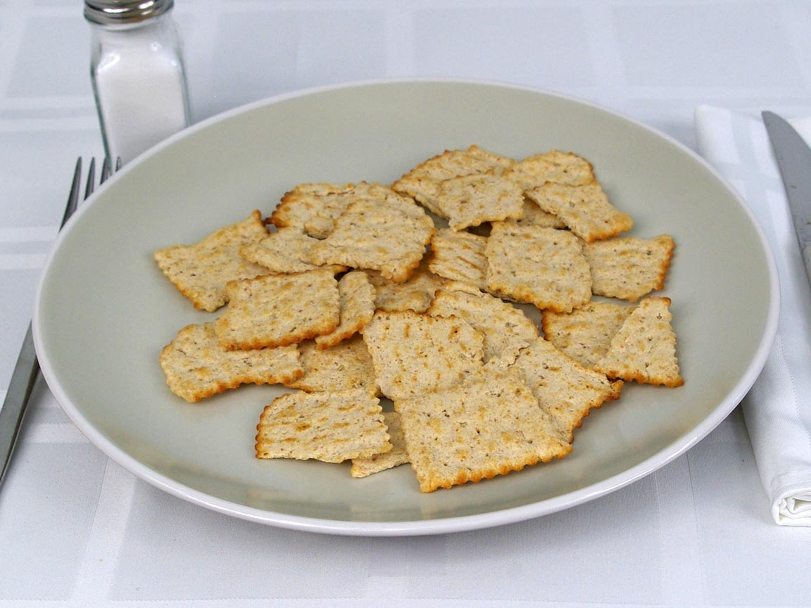 Calories in 42 grams of Wheat Thins Toasted Chips