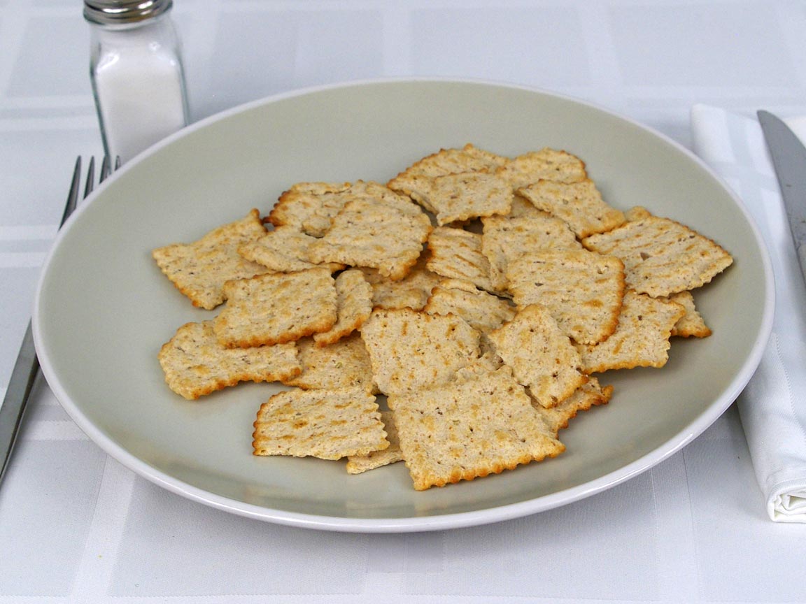 Calories in 49 grams of Wheat Thins Toasted Chips