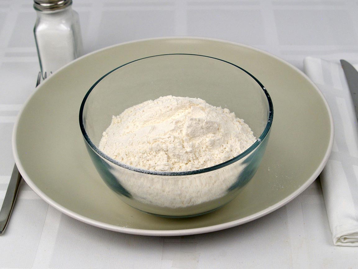 Calories in 1.5 cup(s) of White Bread Flour