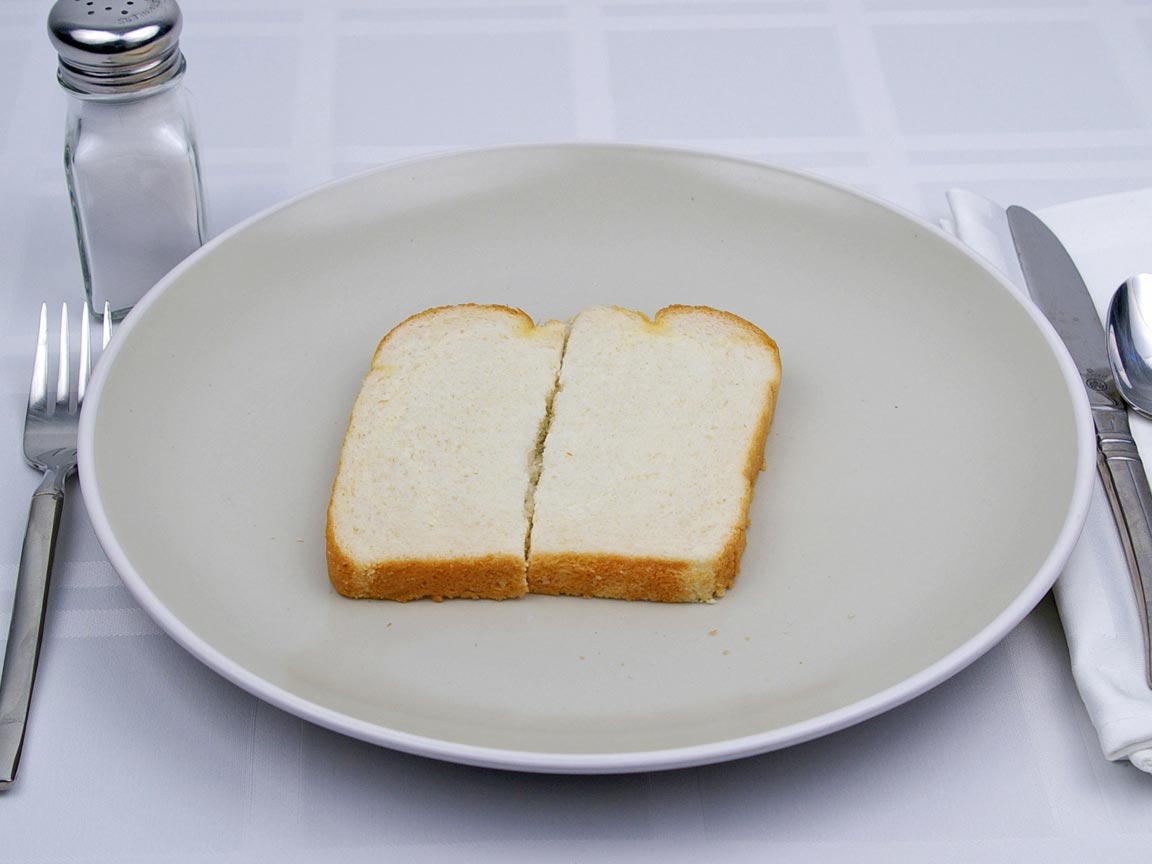 Calories in 1 slice(s) of White Bread - Avg