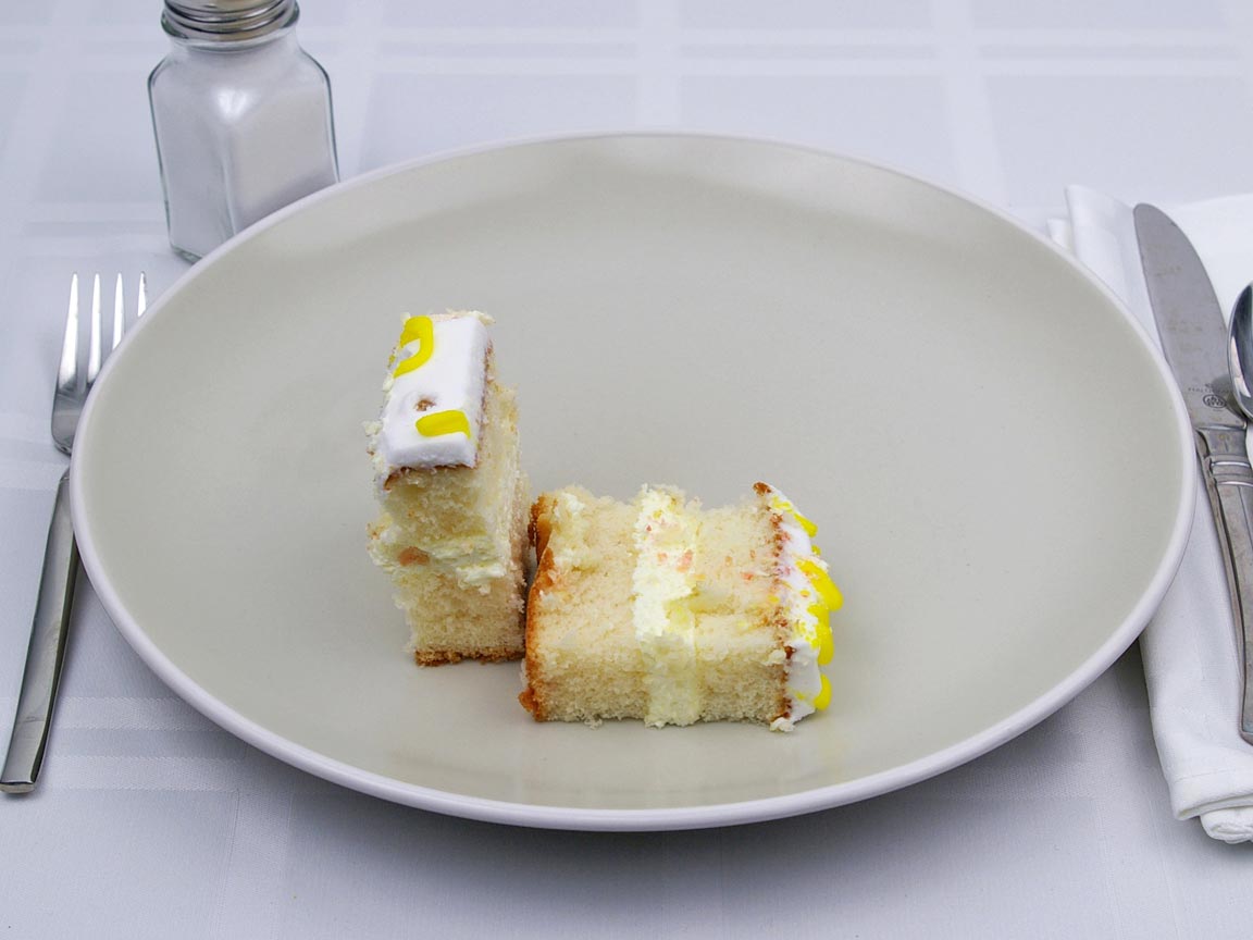 Calories in 2 piece of White Sheet Cake - Frosted