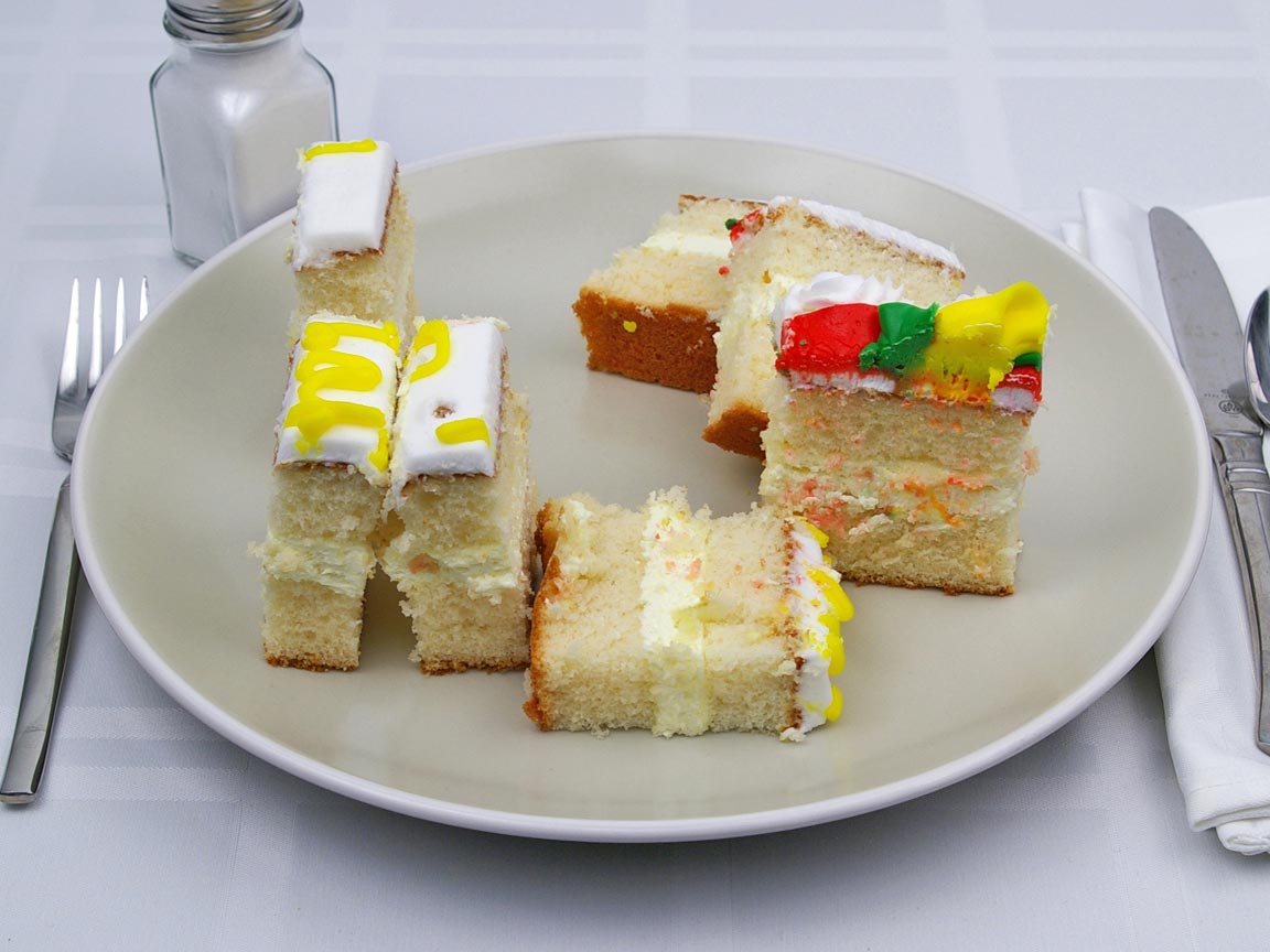 Calories in 7 piece of White Sheet Cake - Frosted