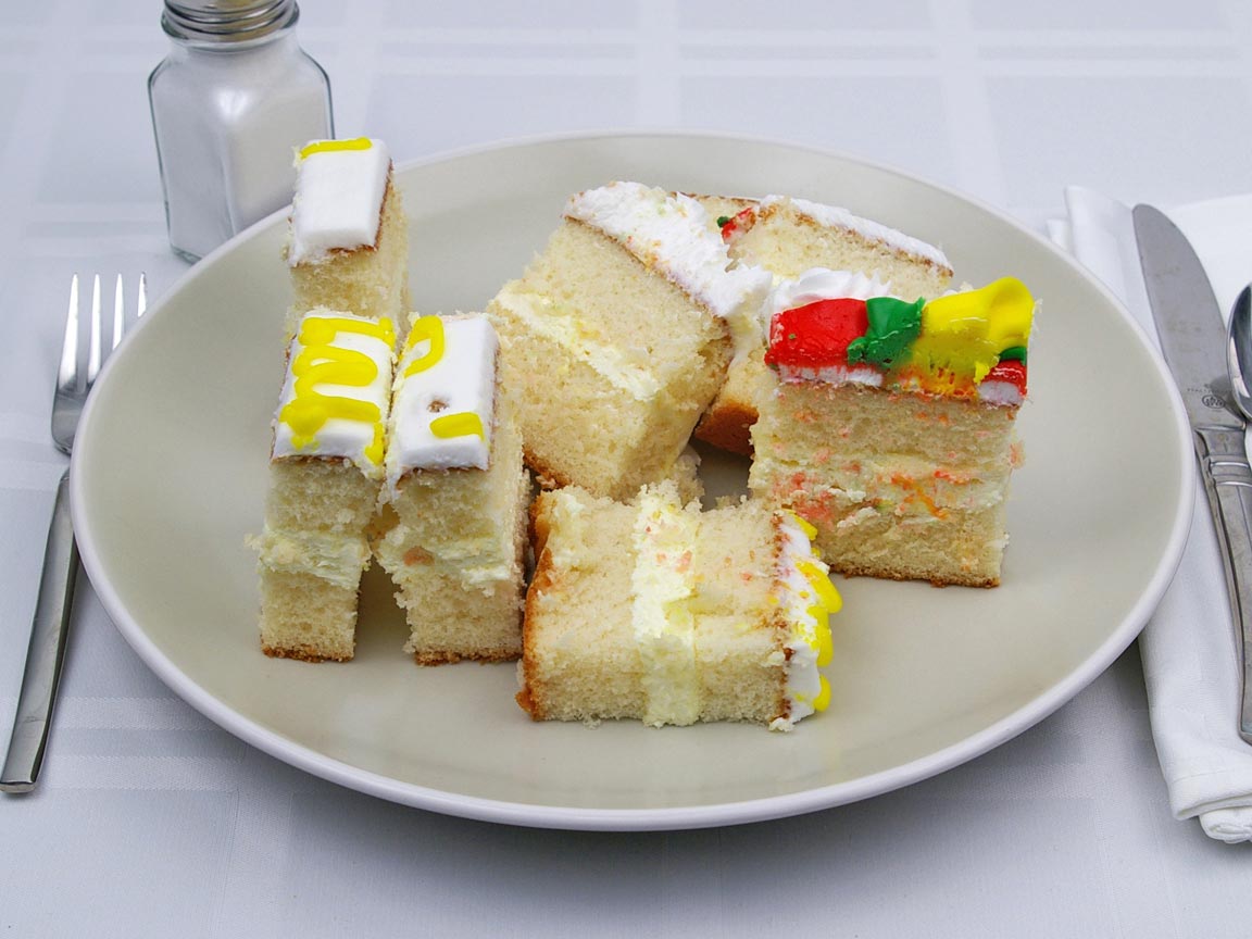 Calories in 8 piece of White Sheet Cake - Frosted