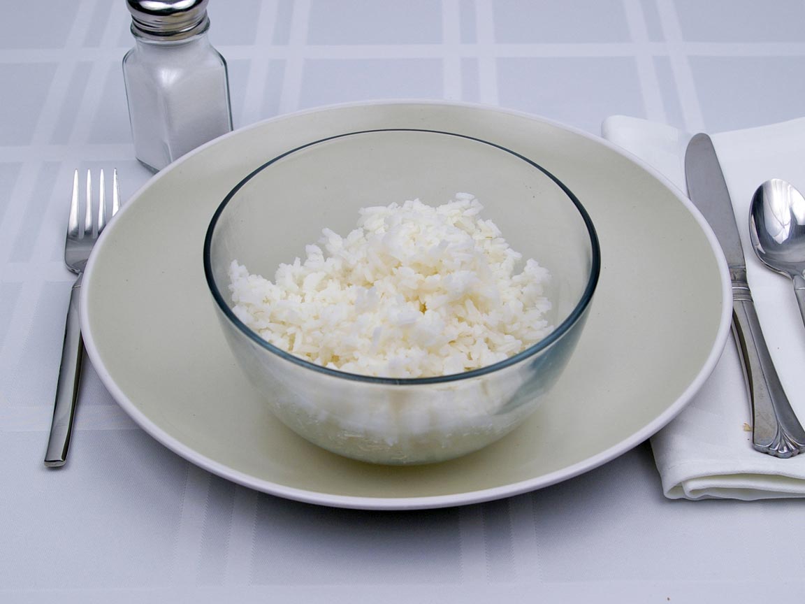 Calories in 1.5 cup(s) of White Rice - Cooked Avg