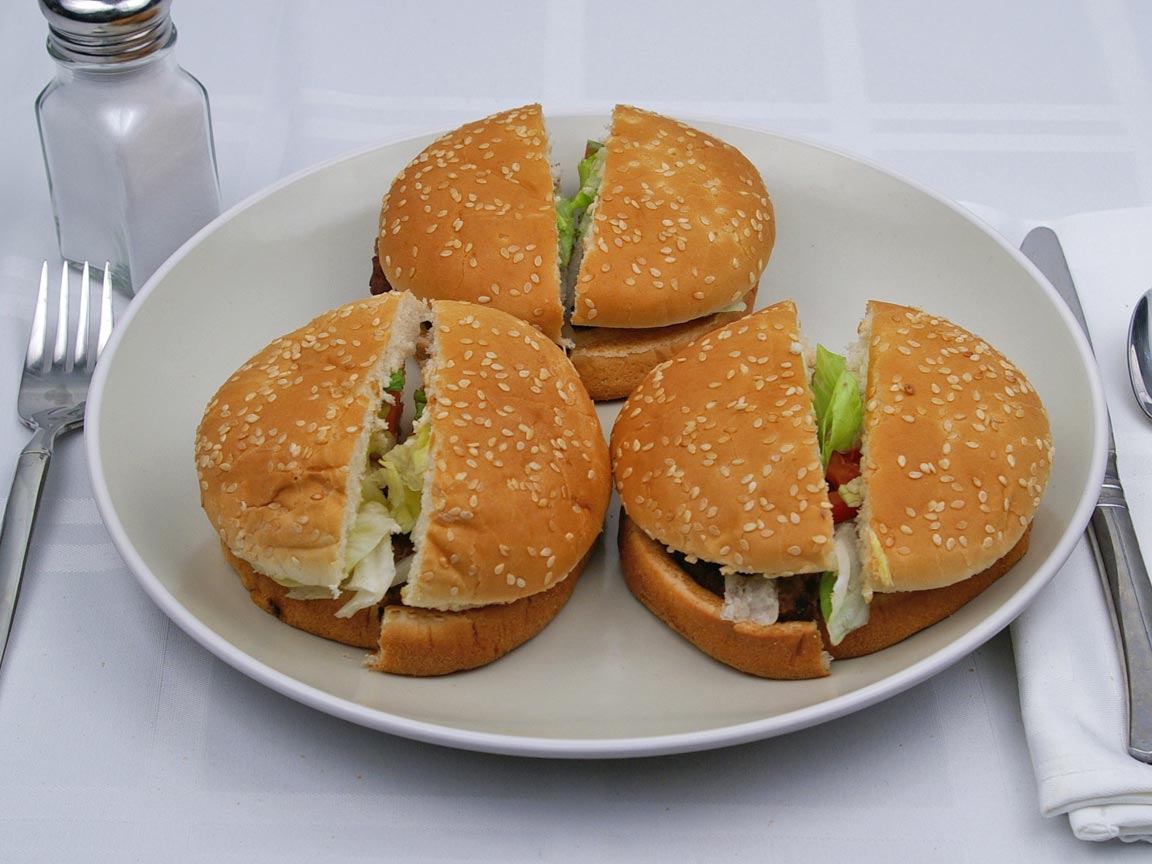 Calories in 3 burger(s) of Burger King - Whopper Jr