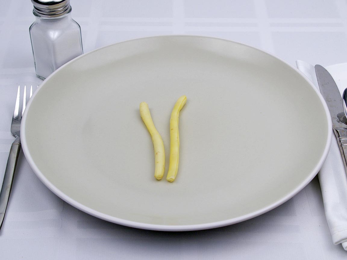 Calories in 14 grams of Yellow Wax Beans