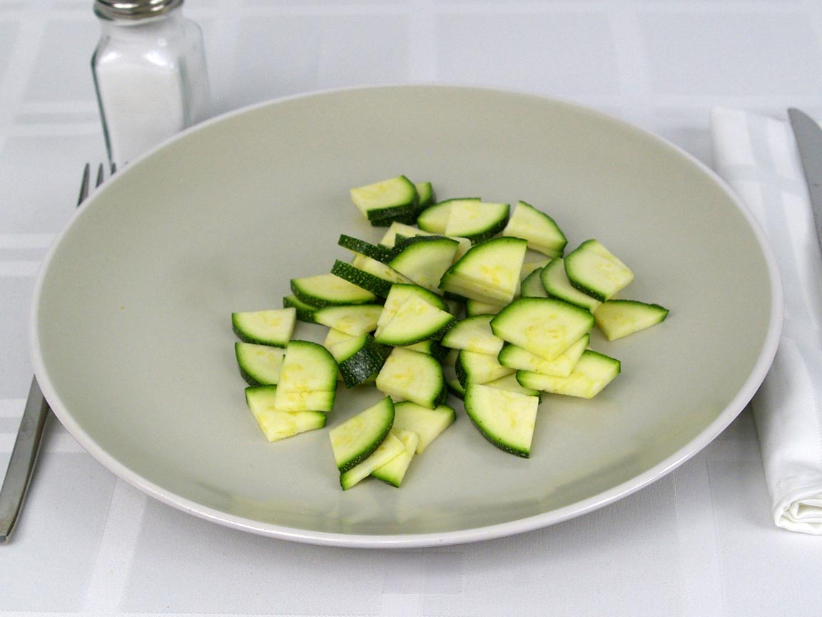 Calories in 1 cup(s) of Zucchini - Fresh - Chopped