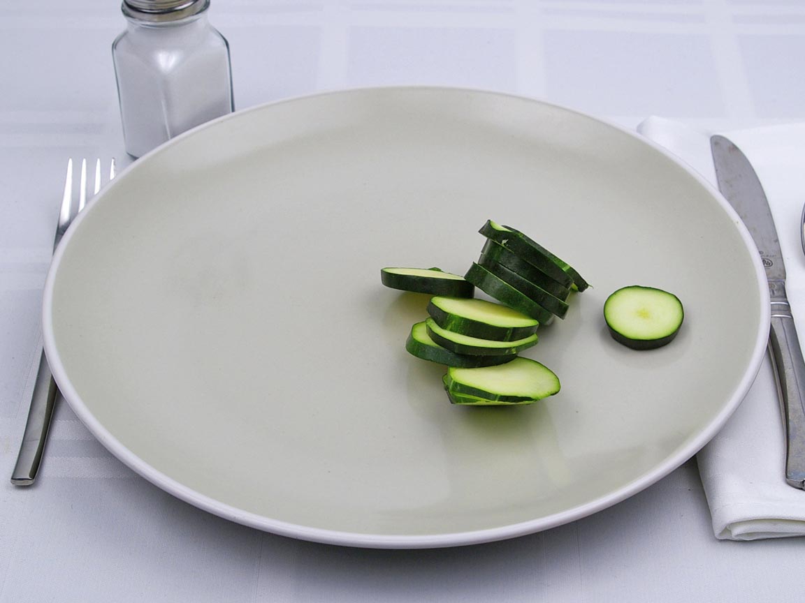 Calories in 0.5 cup of Zucchini - Courgette - Fresh