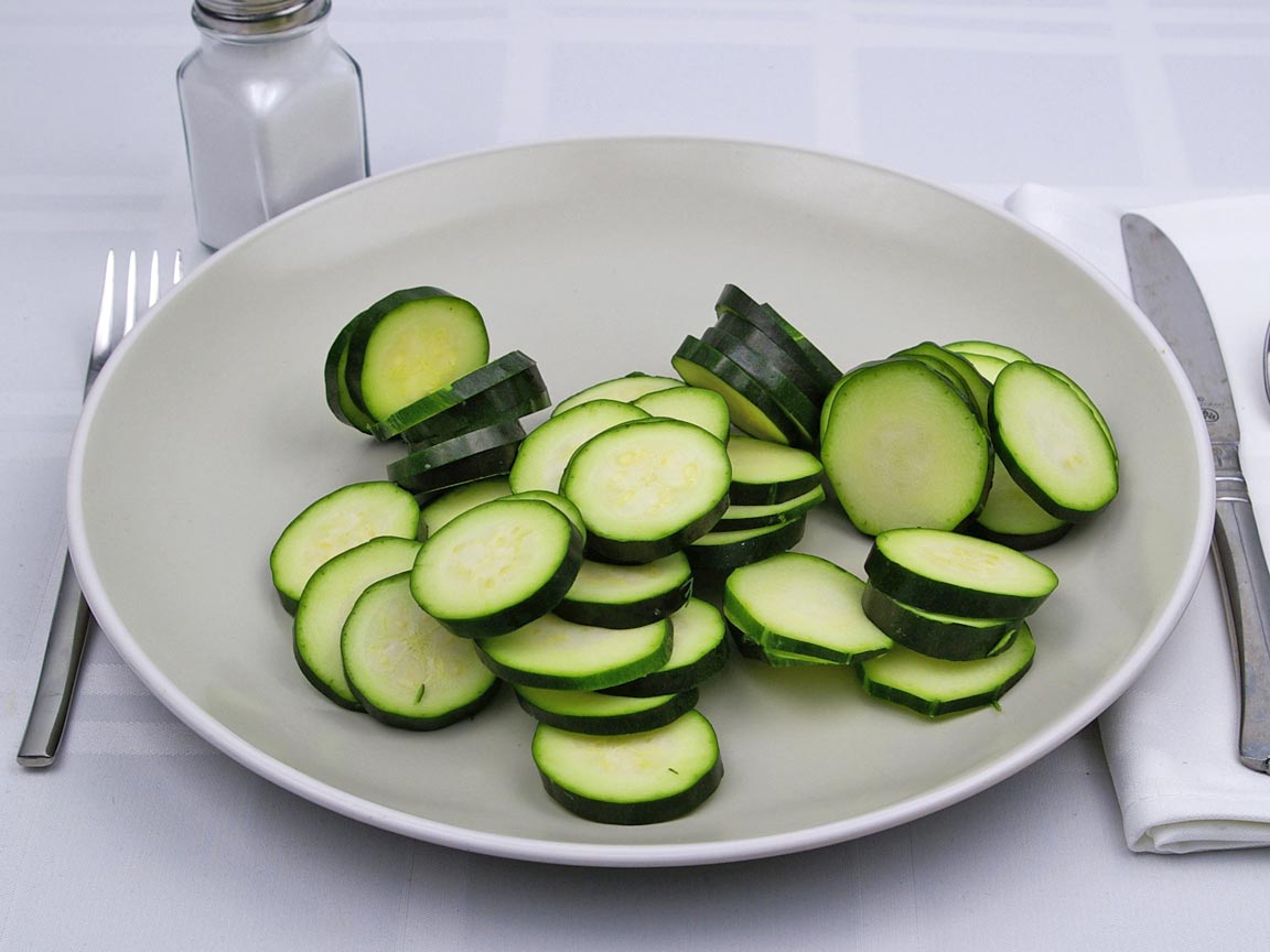 Calories in 2 cup of Zucchini - Courgette - Fresh