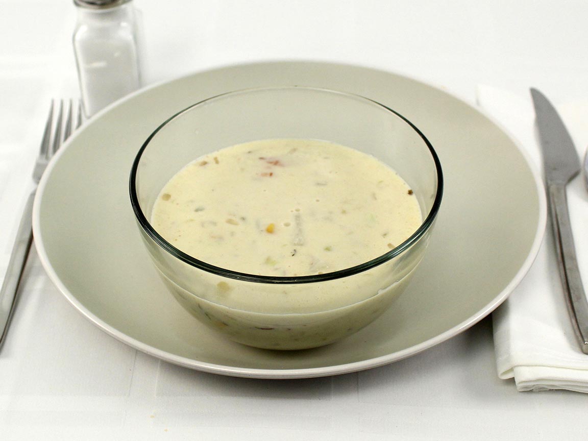 Calories in 0.8 lg soup(s) of Zupas Southwest Potato Green Chili Soup